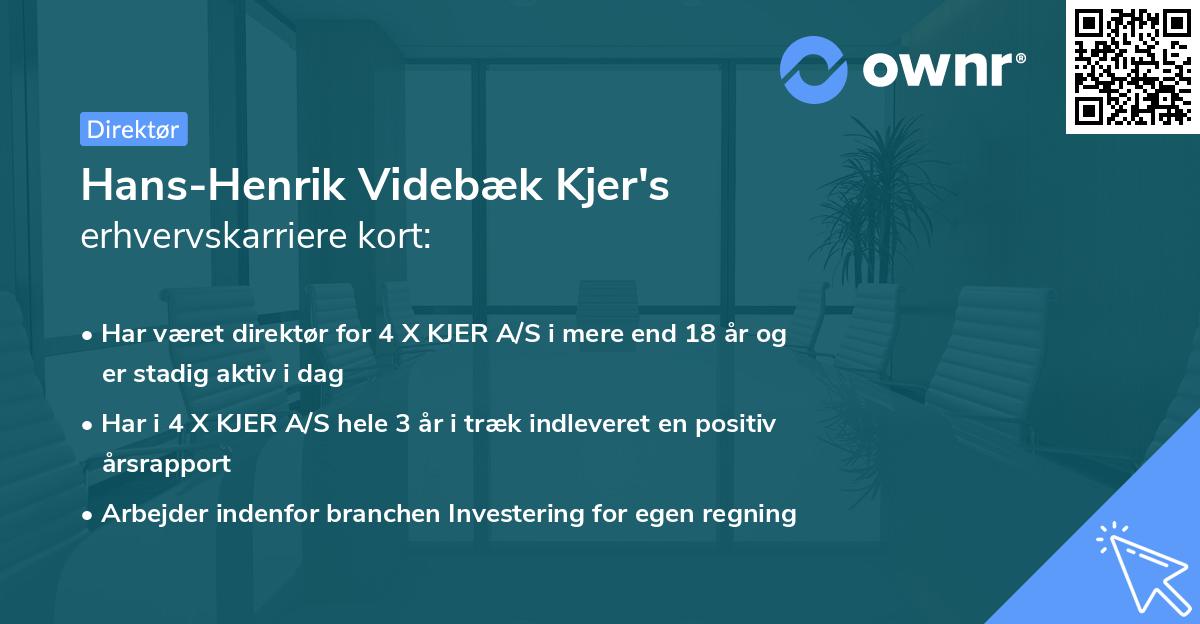 Hans-Henrik Videbæk Kjer's erhvervskarriere kort