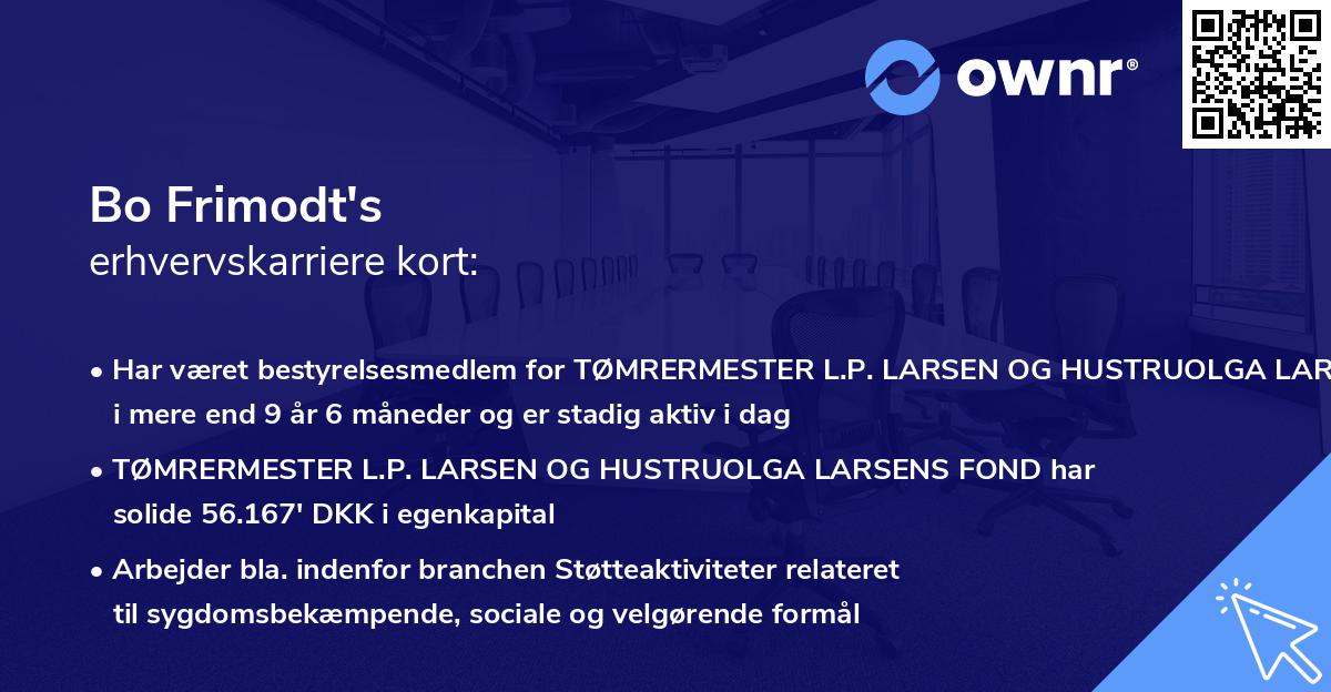 Bo Frimodt's erhvervskarriere kort