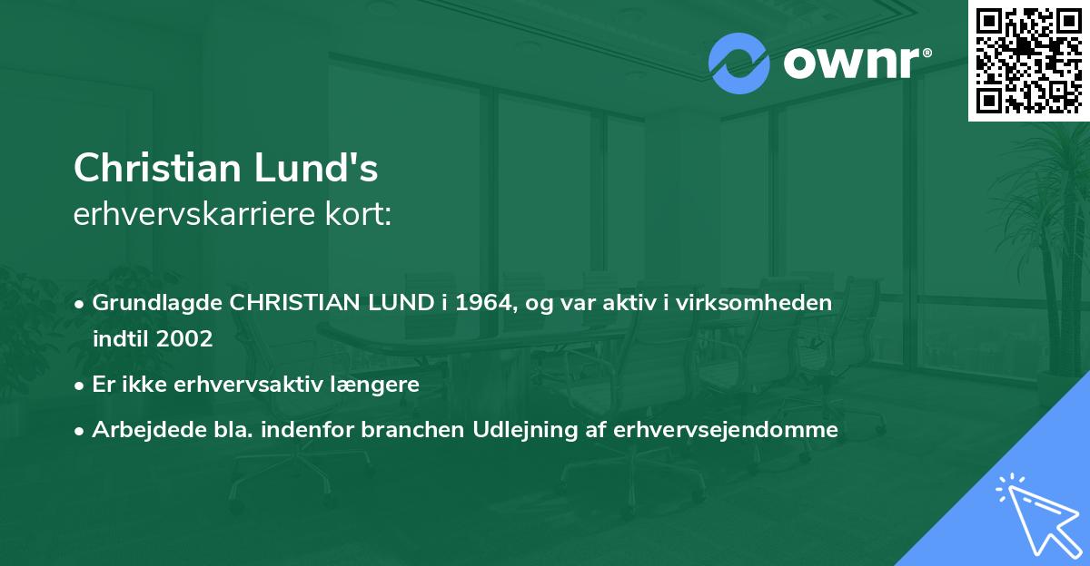 Christian Lund's erhvervskarriere kort