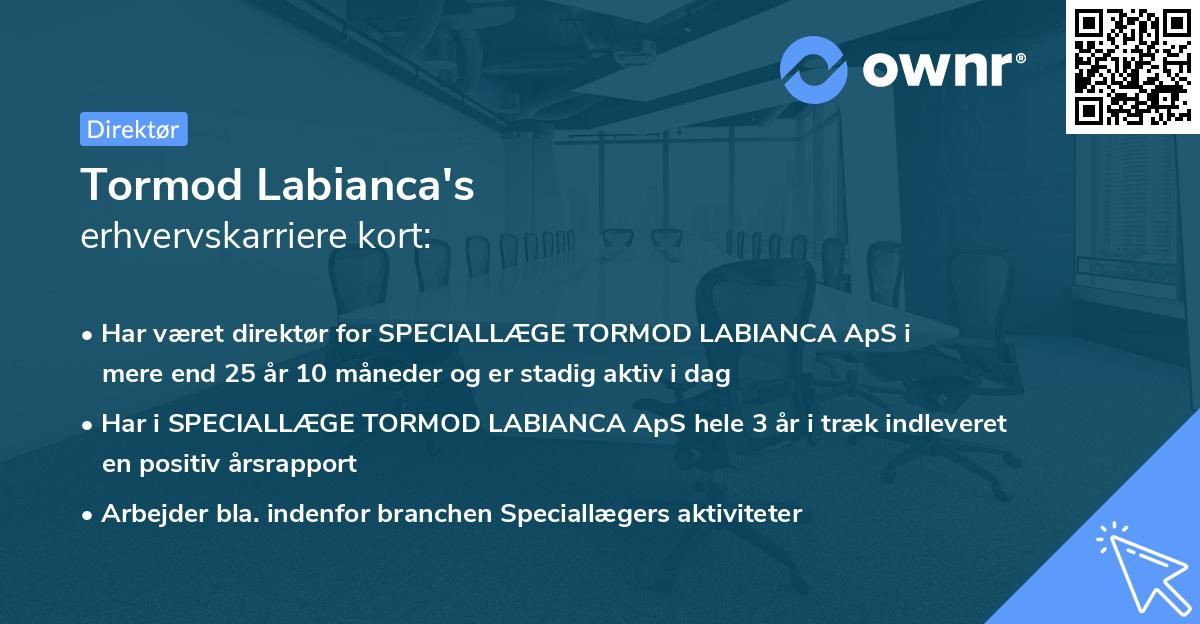 Tormod Labianca's erhvervskarriere kort