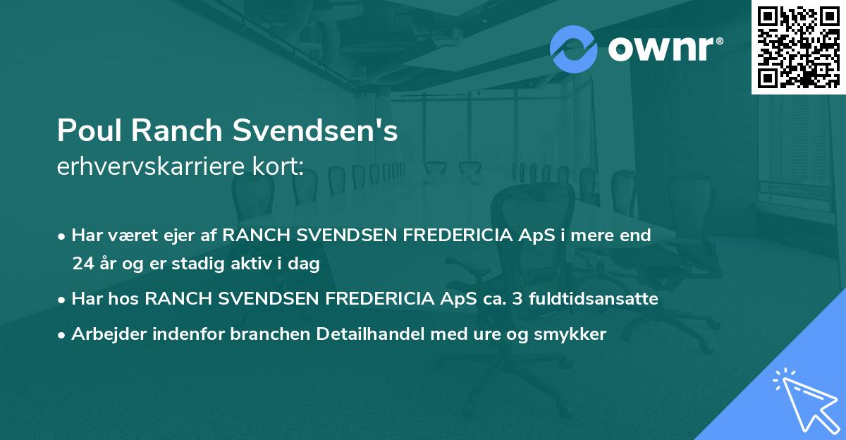 Poul Ranch Svendsen's erhvervskarriere kort