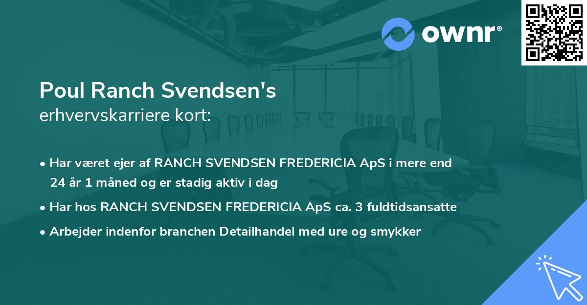 Poul Ranch Svendsen's erhvervskarriere kort