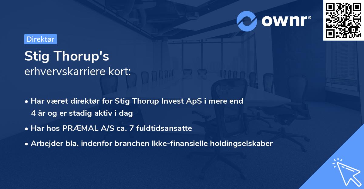 Stig Thorup's erhvervskarriere kort