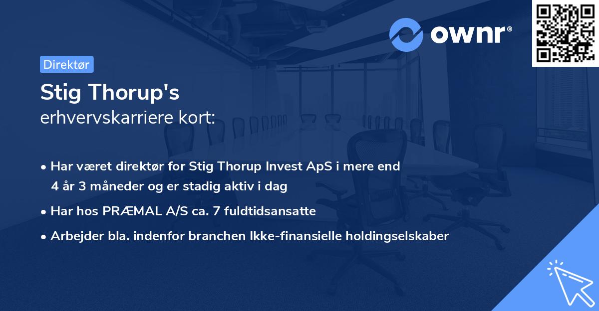 Stig Thorup's erhvervskarriere kort