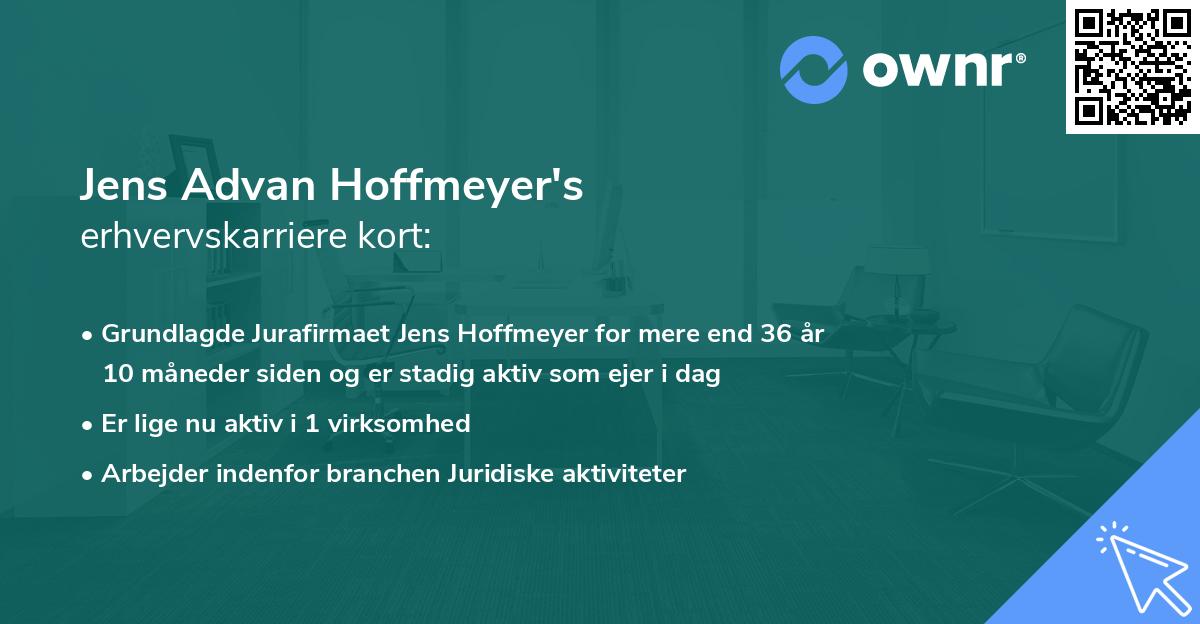 Jens Advan Hoffmeyer's erhvervskarriere kort