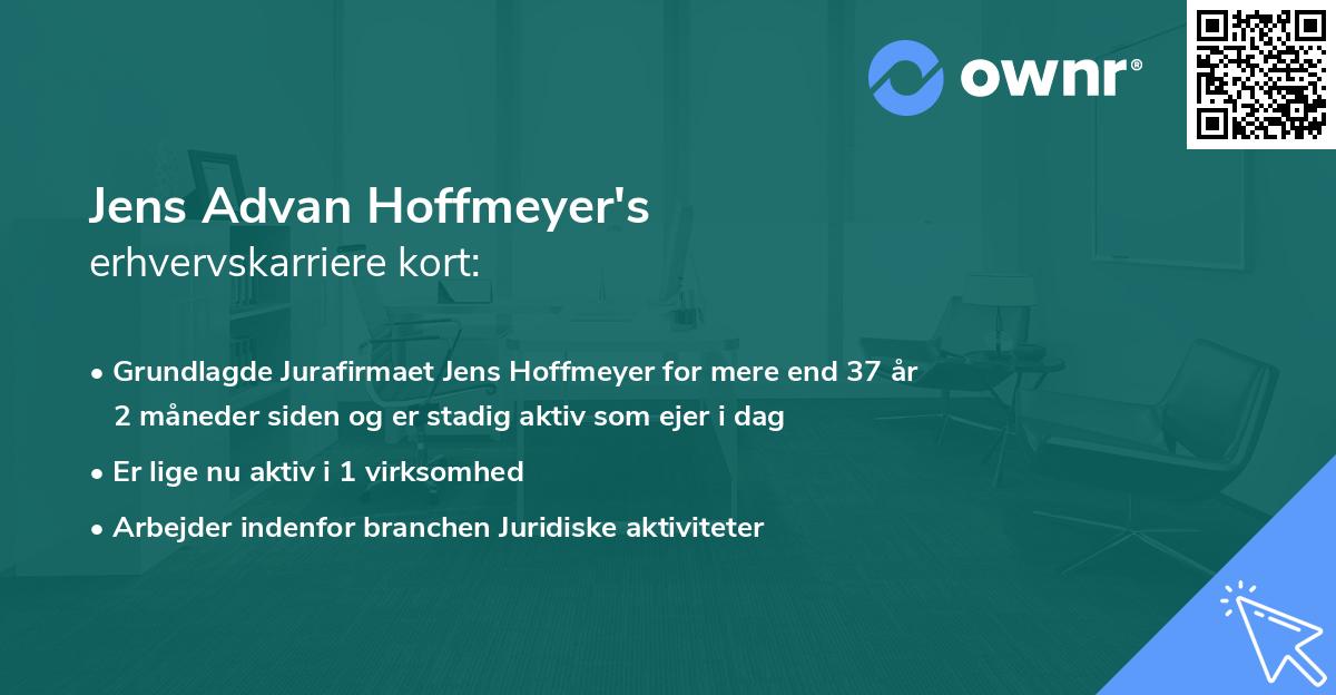 Jens Advan Hoffmeyer's erhvervskarriere kort
