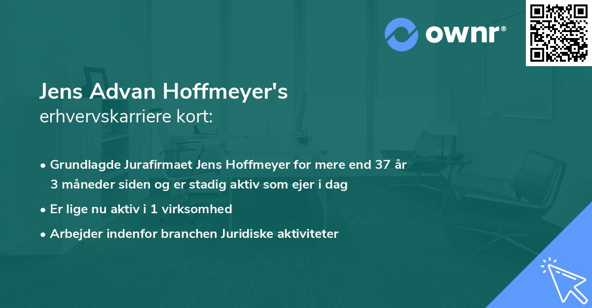 Jens Advan Hoffmeyer's erhvervskarriere kort