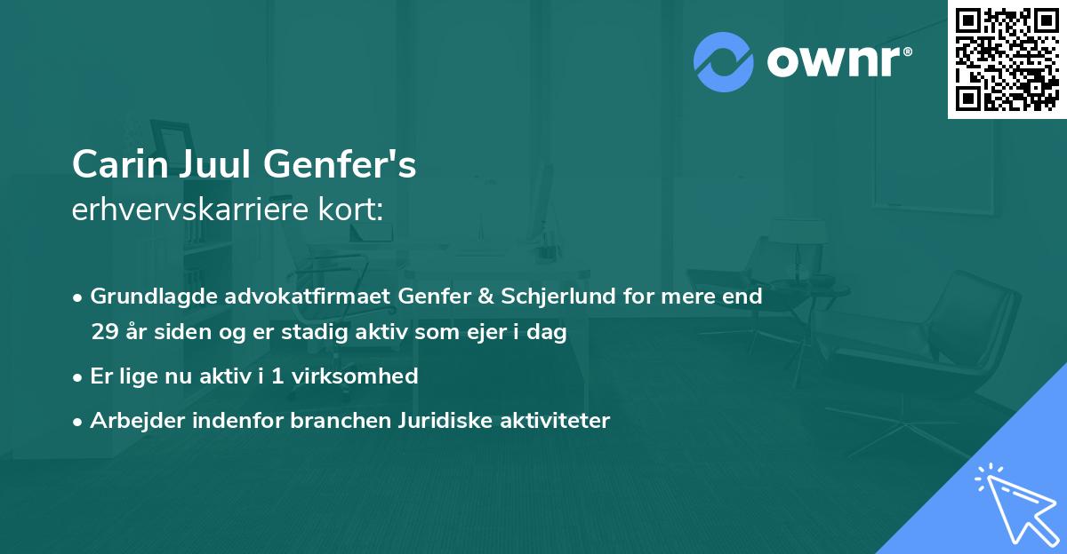 Carin Juul Genfer's erhvervskarriere kort