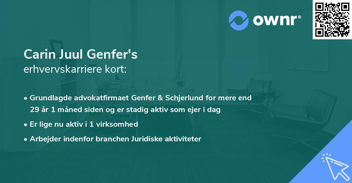 Carin Juul Genfer's erhvervskarriere kort
