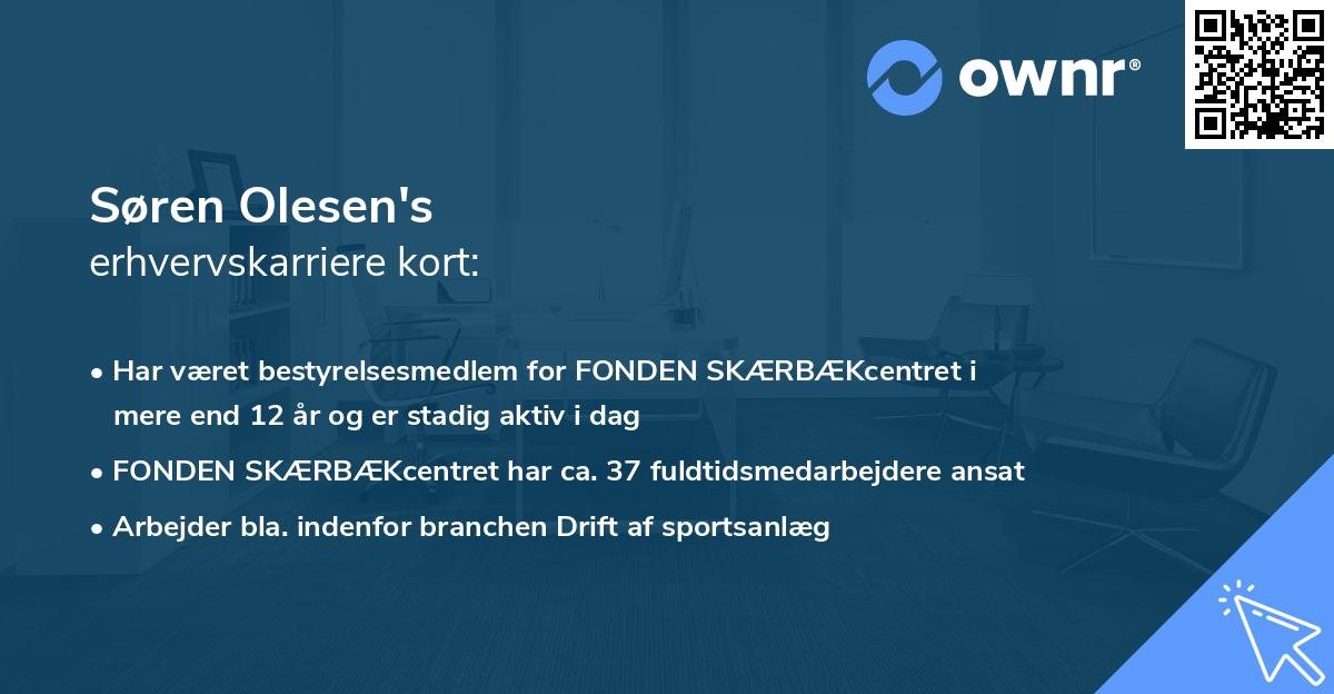 Søren Olesen's erhvervskarriere kort