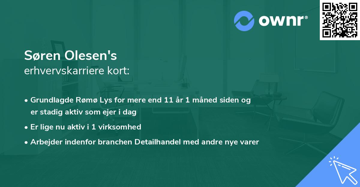 Søren Olesen's erhvervskarriere kort