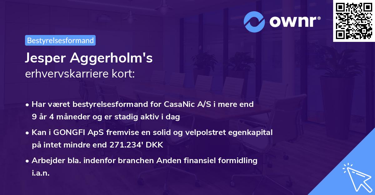 Jesper Aggerholm's erhvervskarriere kort