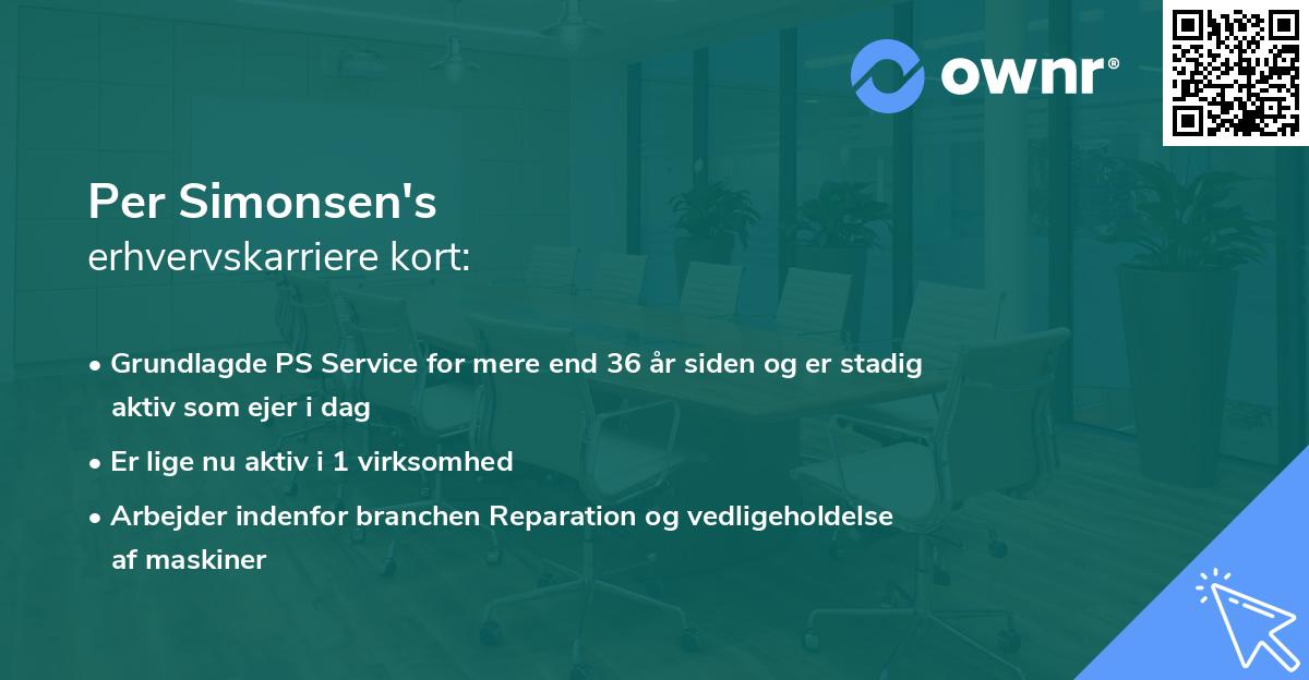 Per Simonsen's erhvervskarriere kort