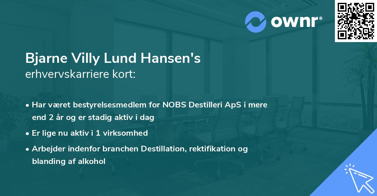 Bjarne Villy Lund Hansen's erhvervskarriere kort