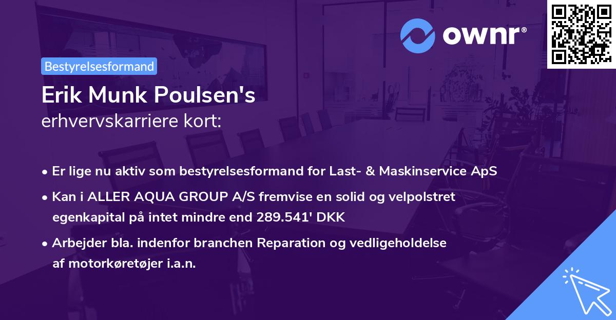 Erik Munk Poulsen's erhvervskarriere kort
