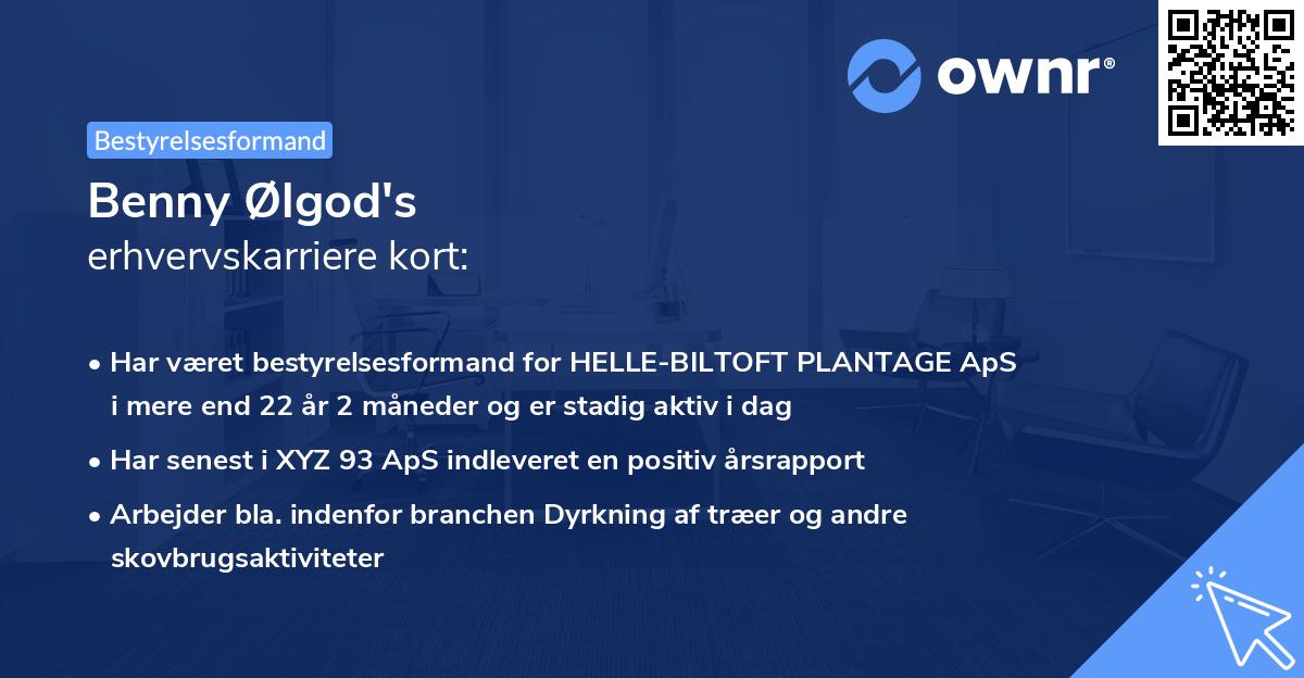 Benny Ølgod's erhvervskarriere kort