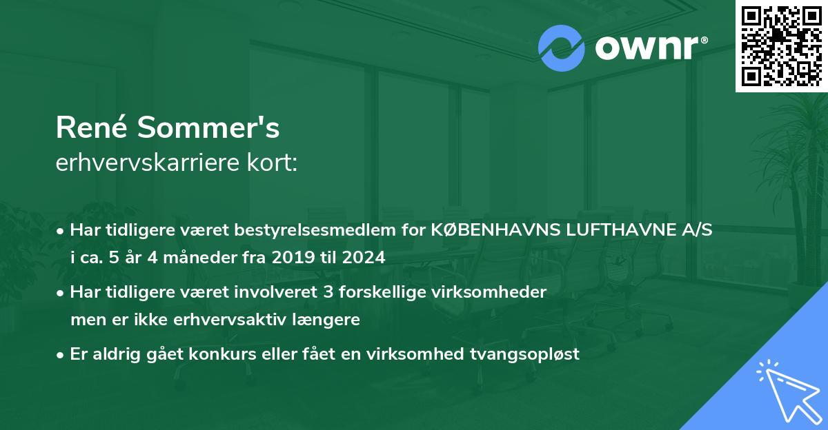 René Sommer's erhvervskarriere kort