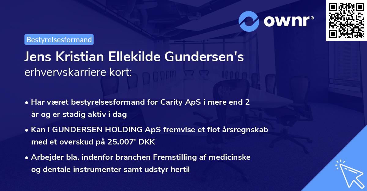 Jens Kristian Ellekilde Gundersen's erhvervskarriere kort