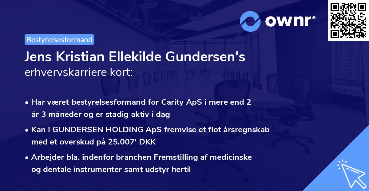 Jens Kristian Ellekilde Gundersen's erhvervskarriere kort