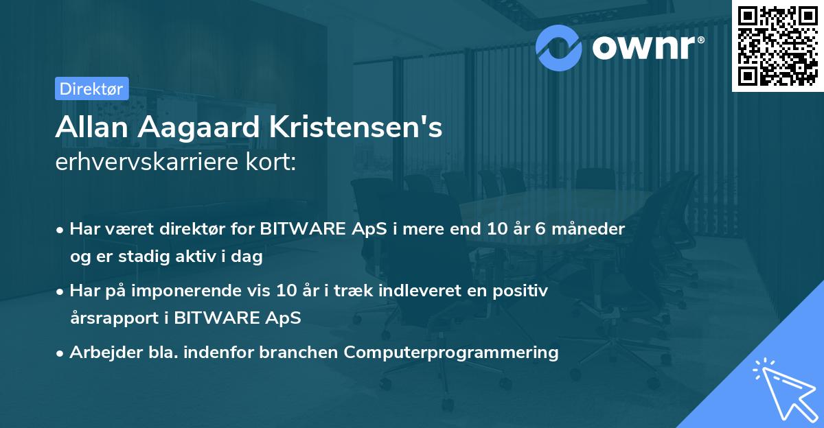 Allan Aagaard Kristensen's erhvervskarriere kort
