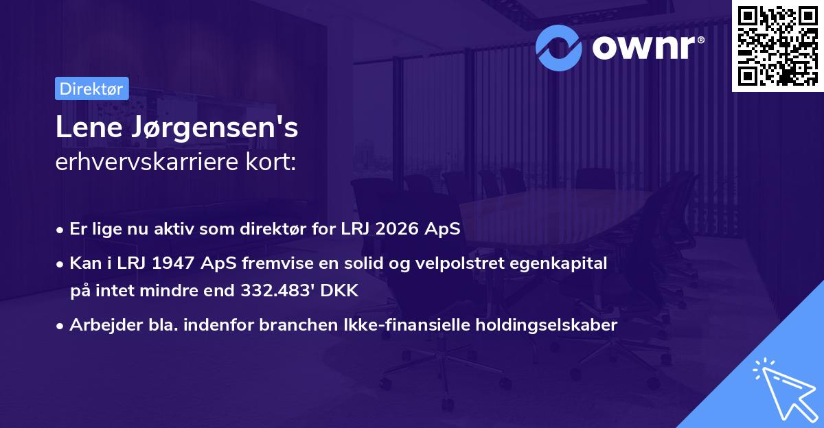 Lene Jørgensen's erhvervskarriere kort