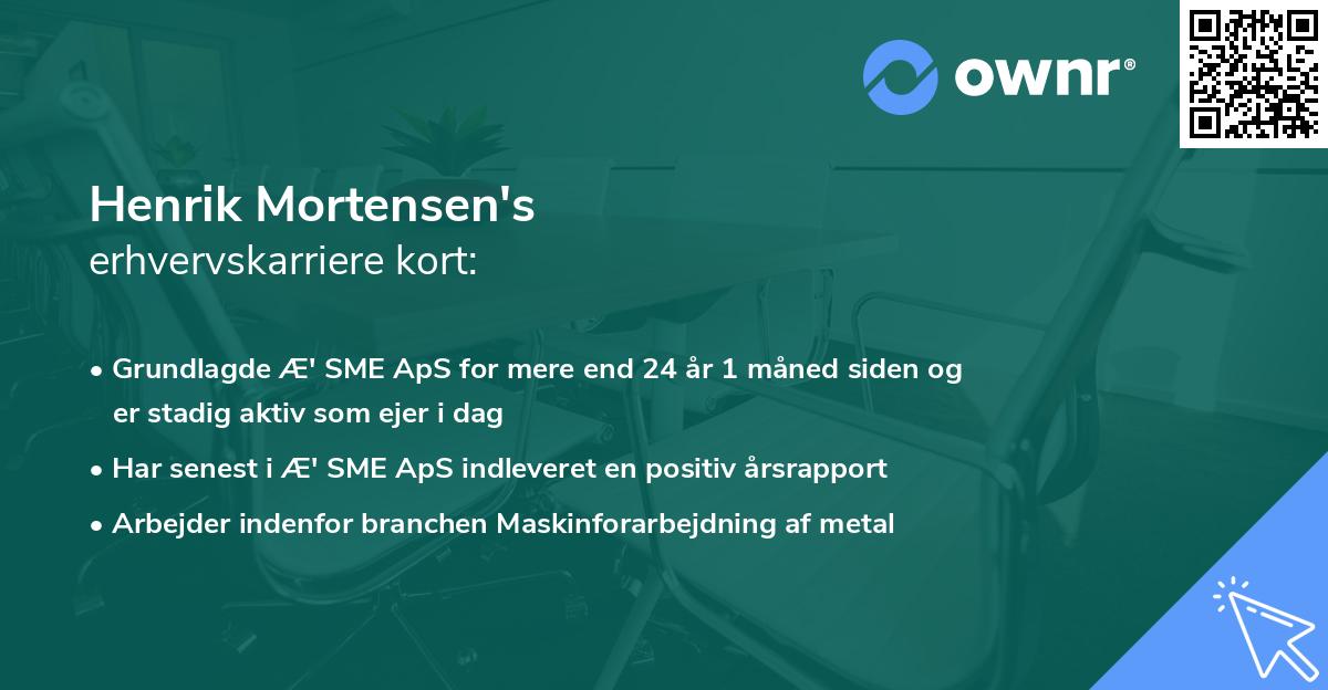 Henrik Mortensen's erhvervskarriere kort