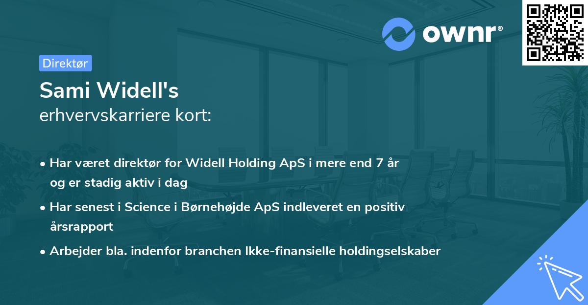 Sami Widell's erhvervskarriere kort