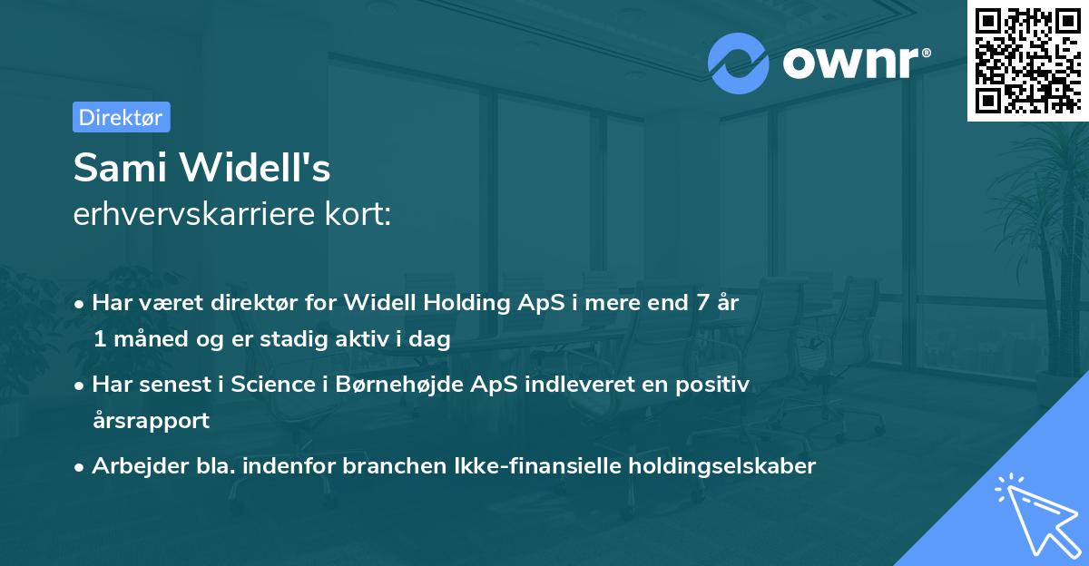 Sami Widell's erhvervskarriere kort