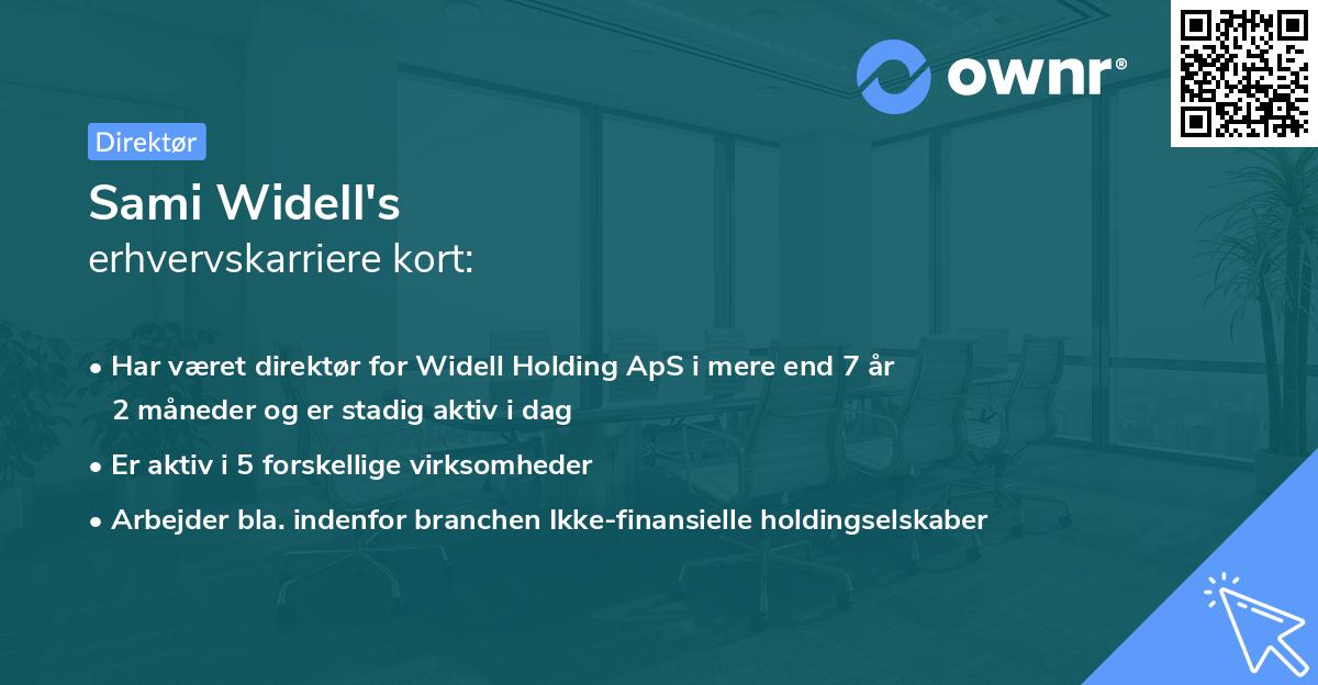 Sami Widell's erhvervskarriere kort
