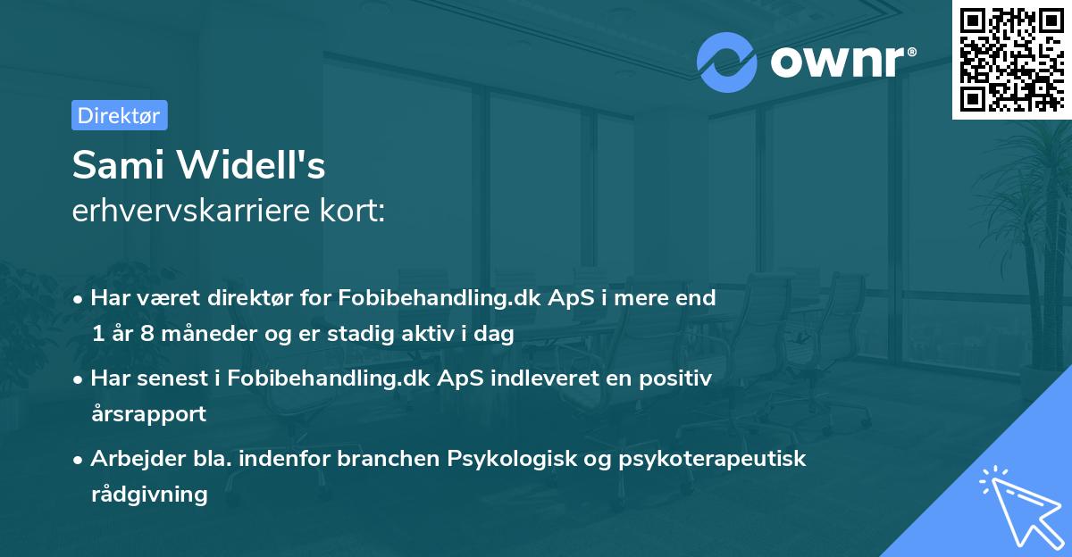 Sami Widell's erhvervskarriere kort