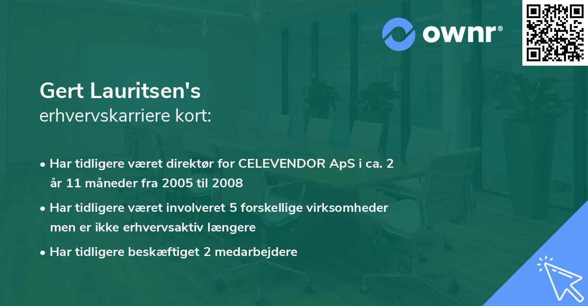 Gert Lauritsen's erhvervskarriere kort