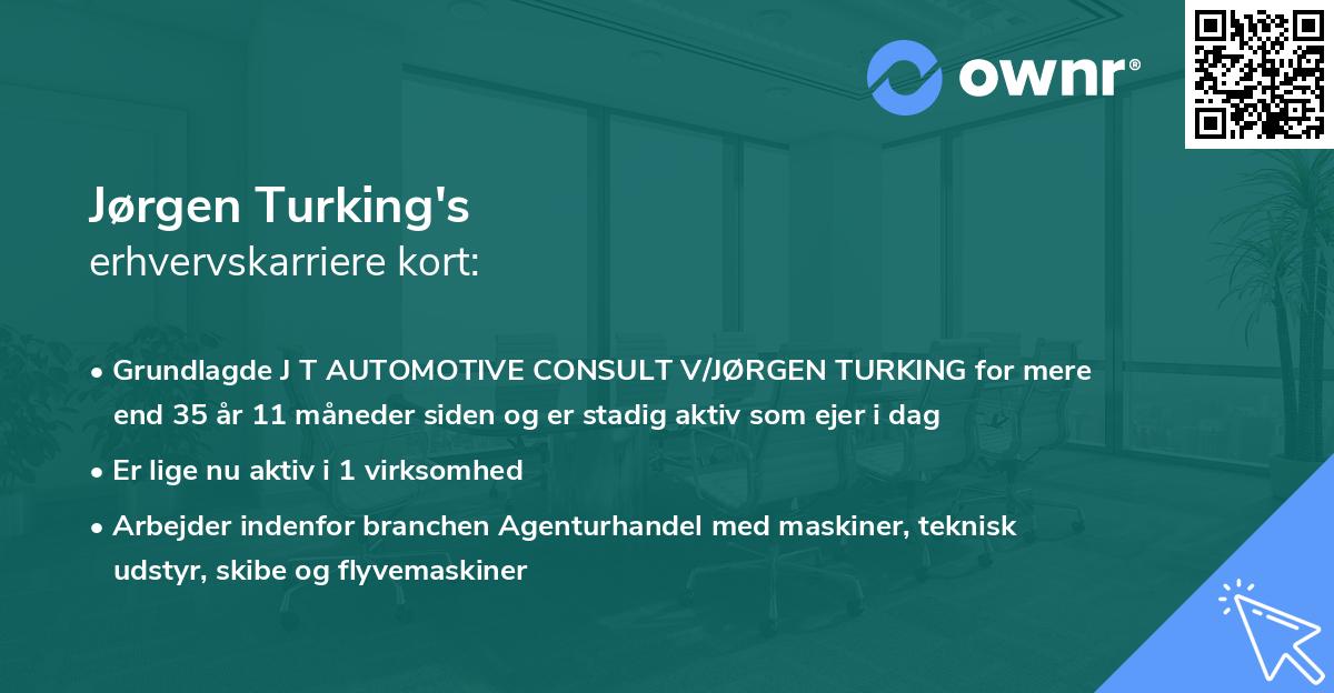 Jørgen Turking's erhvervskarriere kort