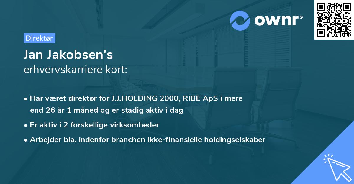 Jan Jakobsen's erhvervskarriere kort