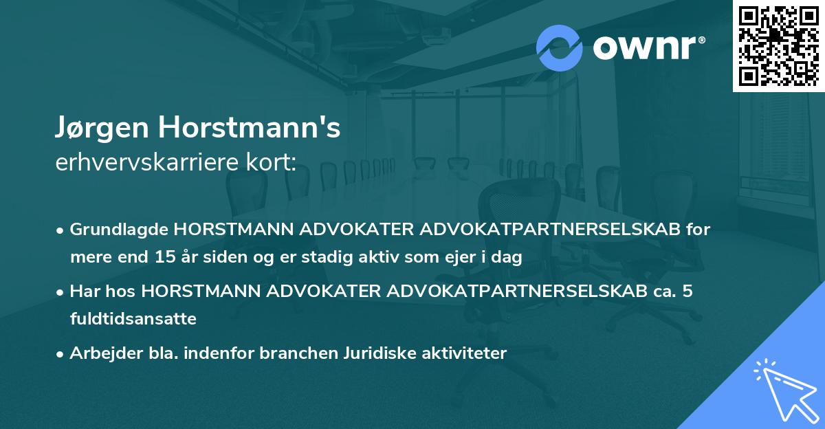 Jørgen Horstmann's erhvervskarriere kort