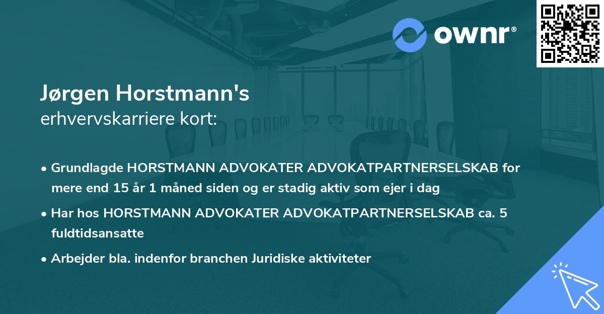 Jørgen Horstmann's erhvervskarriere kort