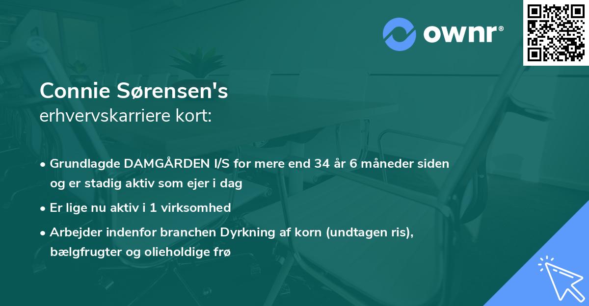 Connie Sørensen's erhvervskarriere kort