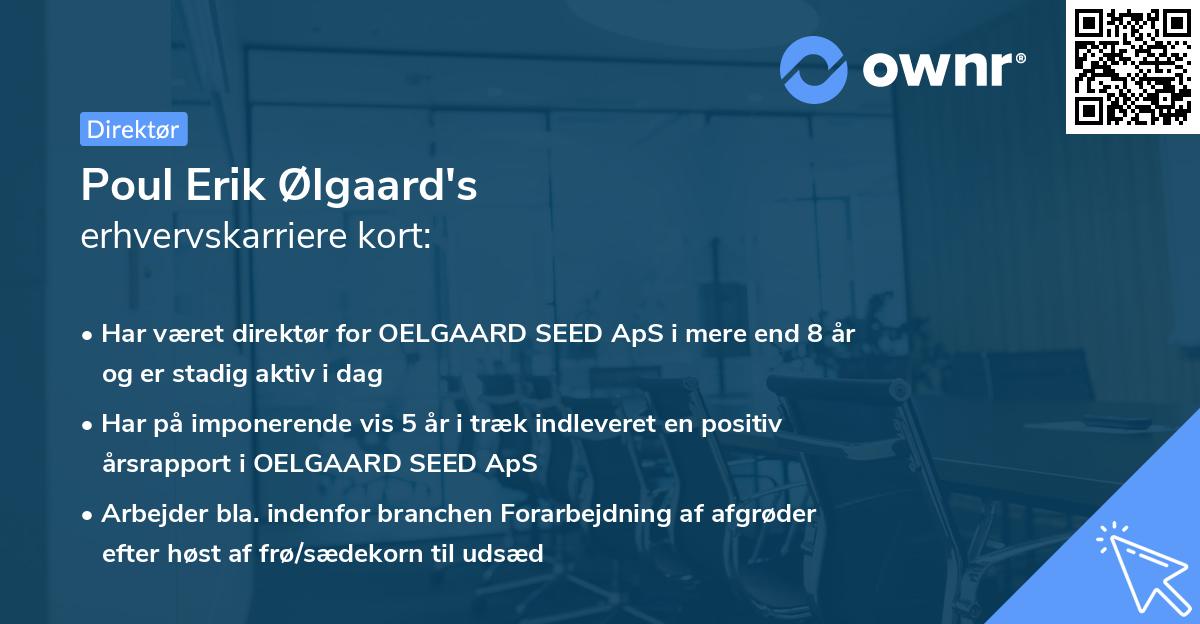 Poul Erik Ølgaard's erhvervskarriere kort