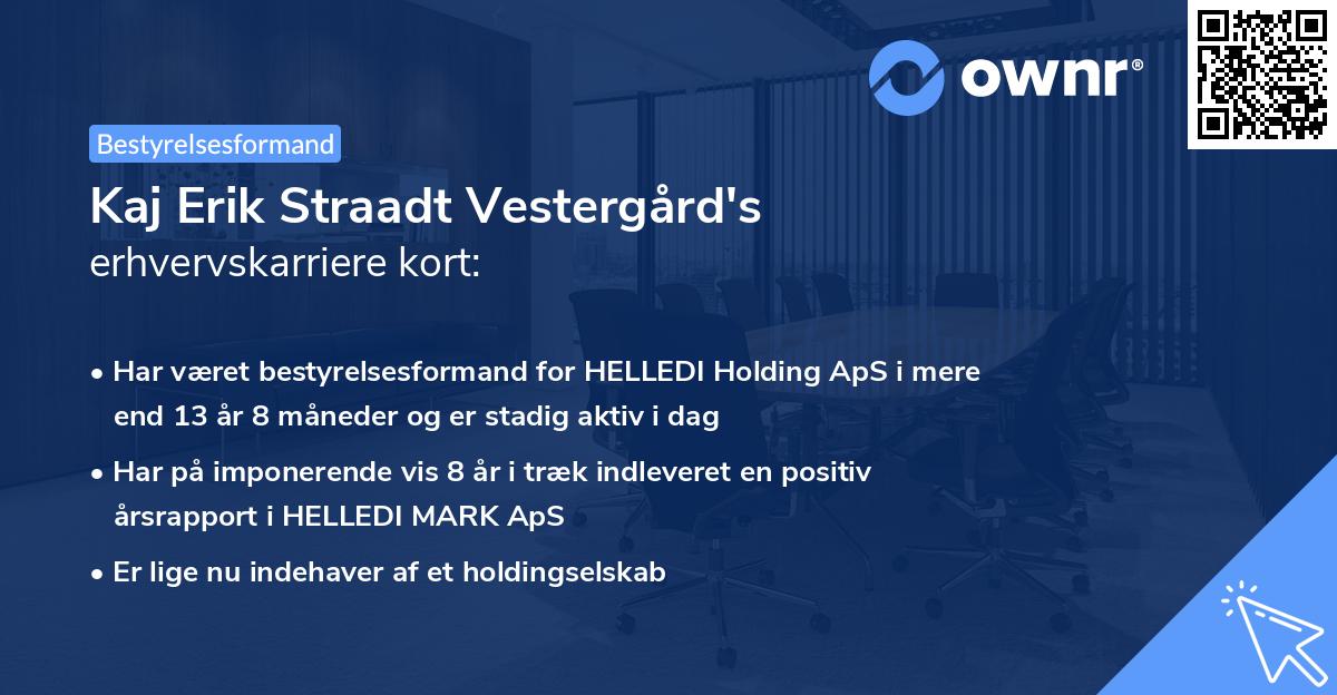 Kaj Erik Straadt Vestergård's erhvervskarriere kort