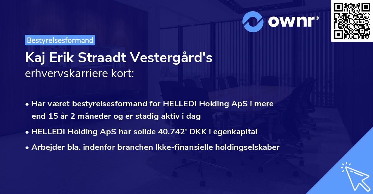 Kaj Erik Straadt Vestergård's erhvervskarriere kort