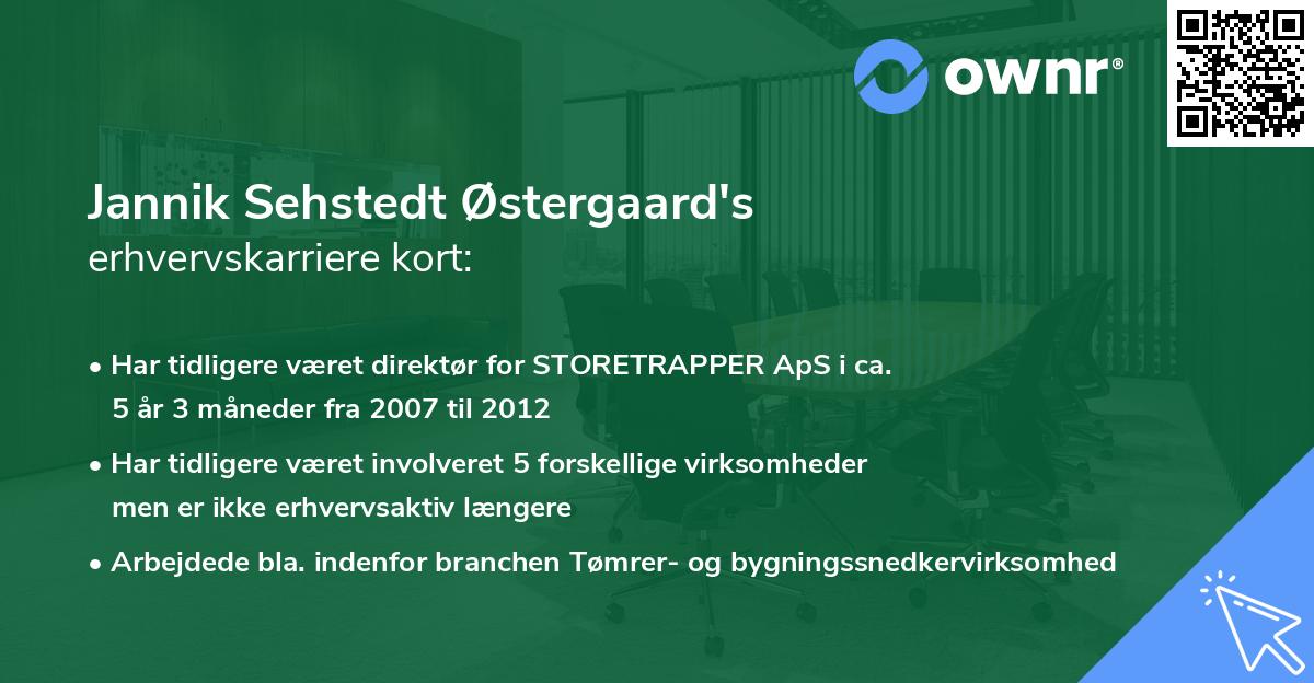 Jannik Sehstedt Østergaard's erhvervskarriere kort