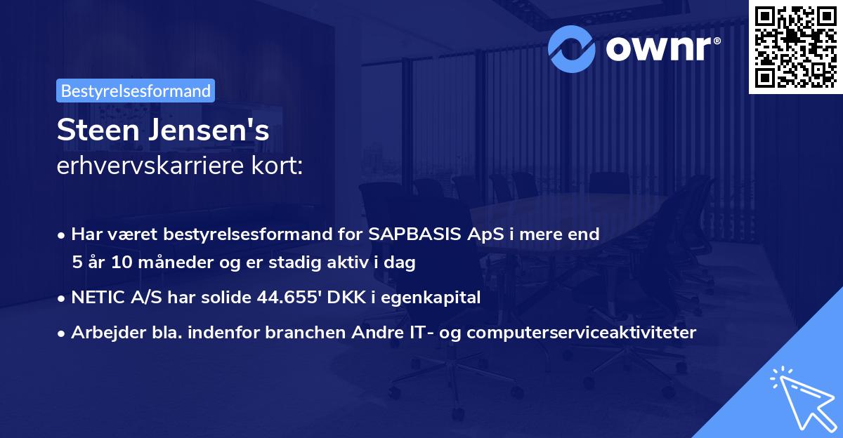 Steen Jensen's erhvervskarriere kort