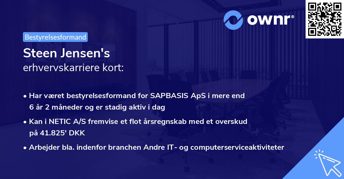 Steen Jensen's erhvervskarriere kort