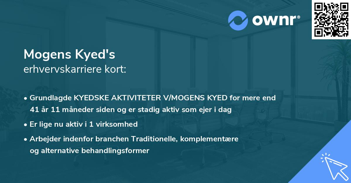 Mogens Kyed's erhvervskarriere kort