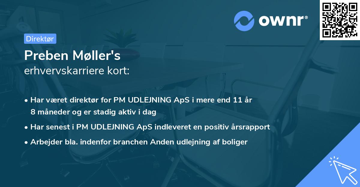 Preben Møller's erhvervskarriere kort