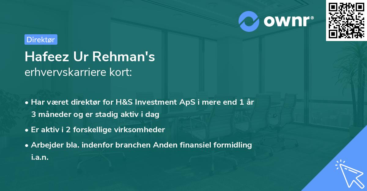 Hafeez Ur Rehman's erhvervskarriere kort