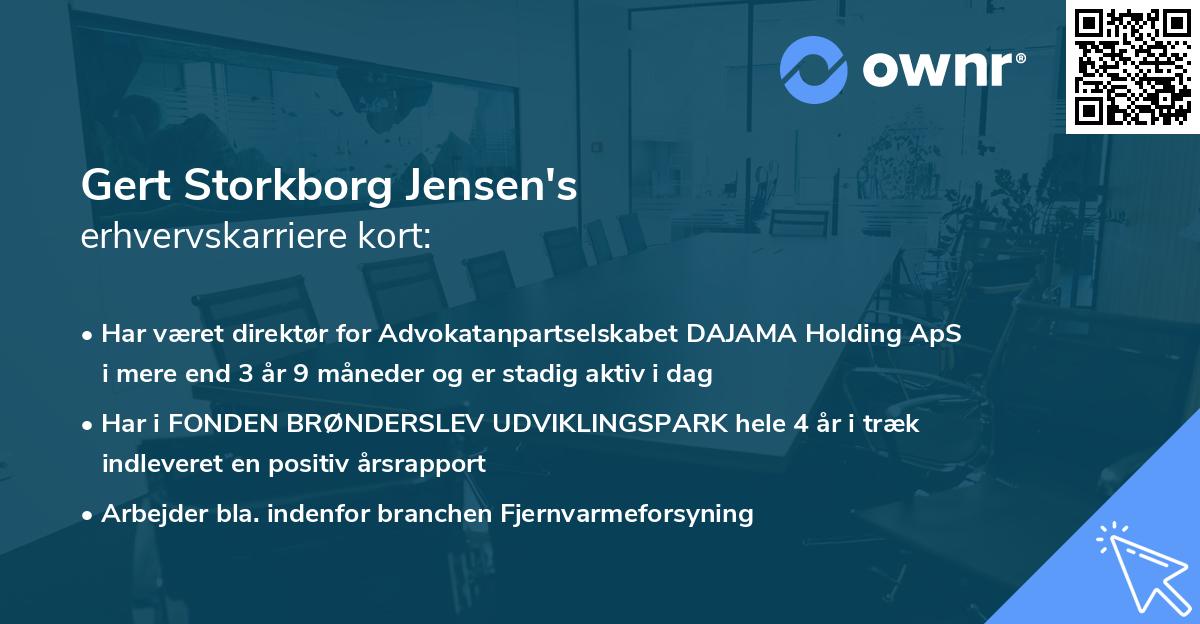 Gert Storkborg Jensen's erhvervskarriere kort