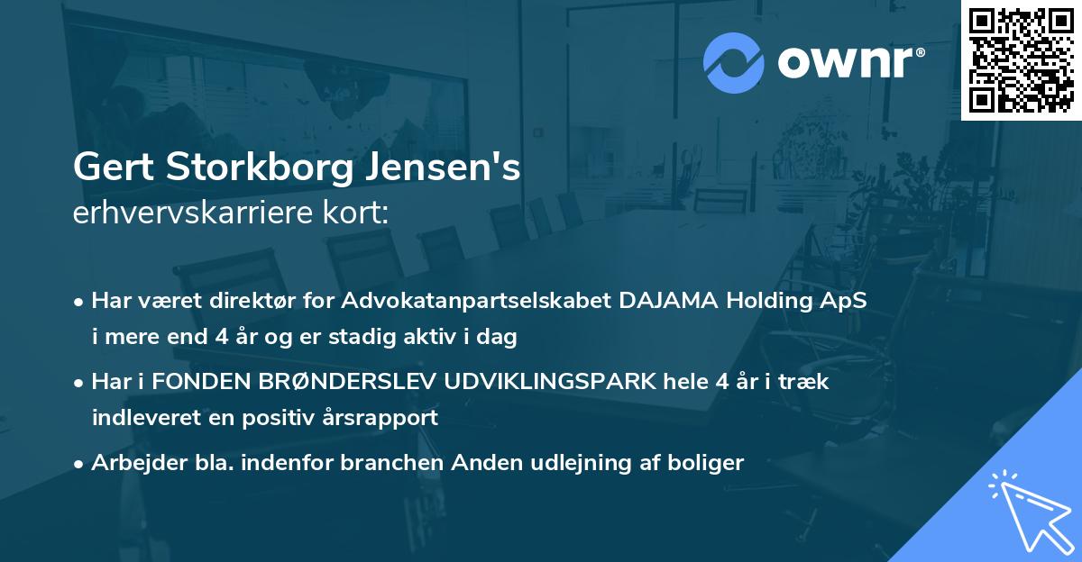 Gert Storkborg Jensen's erhvervskarriere kort
