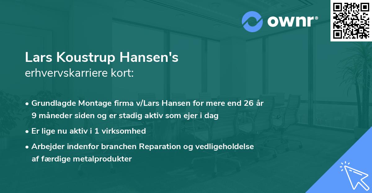 Lars Koustrup Hansen's erhvervskarriere kort