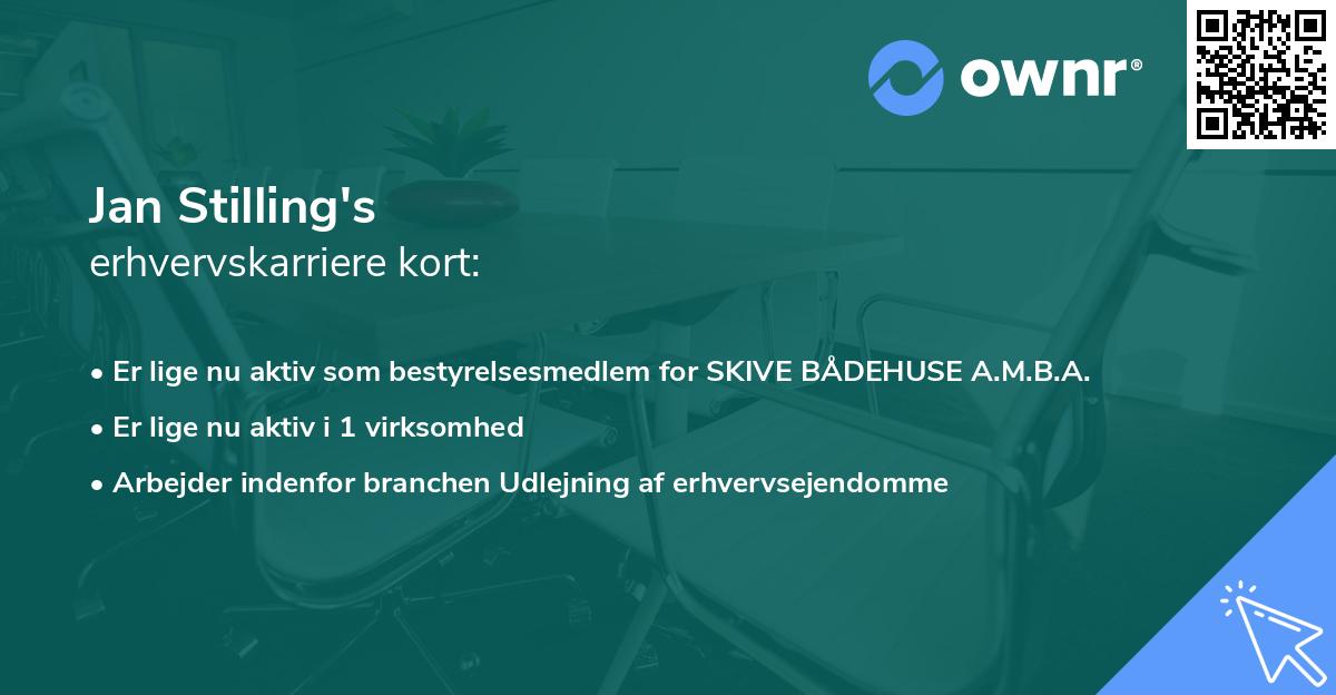 Jan Stilling's erhvervskarriere kort