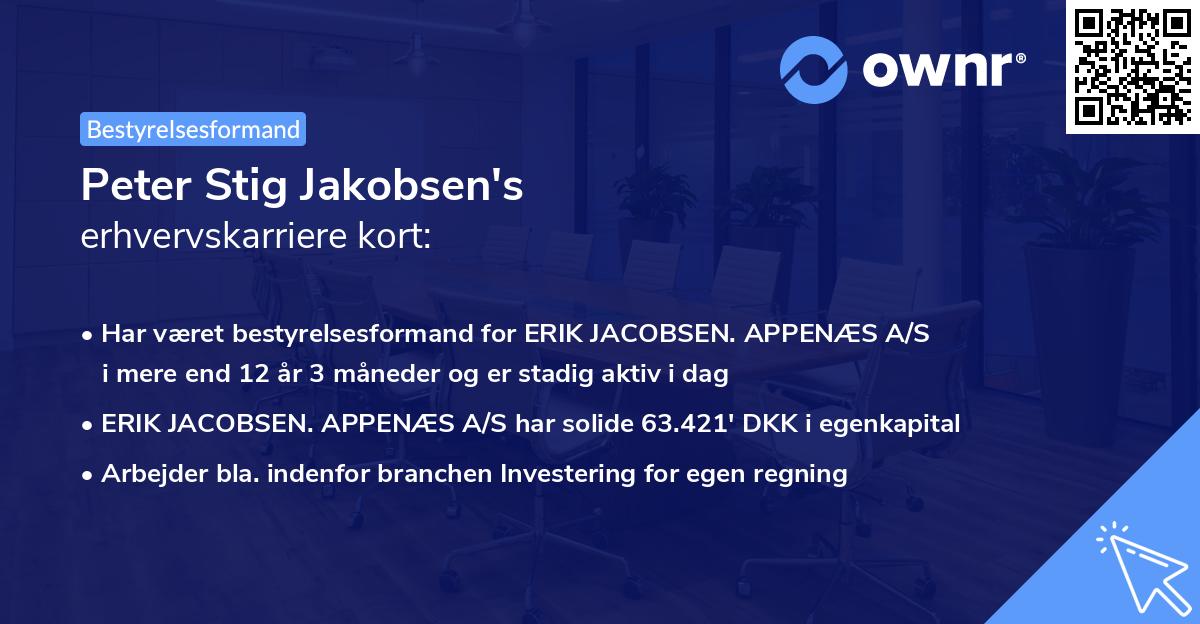 Peter Stig Jakobsen's erhvervskarriere kort